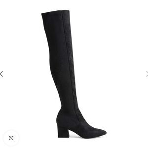 Steve Madden tall knee high boots low block heel pointy, material suede Bren 7,5